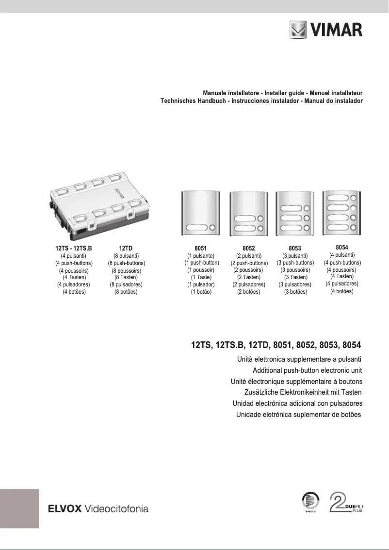 Image de la première page du manuel de l'appareil ELVOX 12TS.B