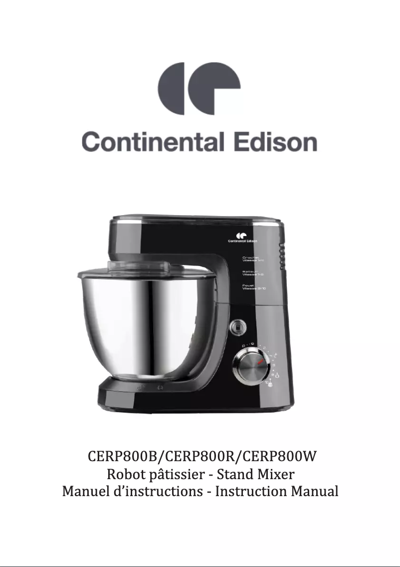 Page n°1 - Manuel utilisateur Continental Edison CERP800B