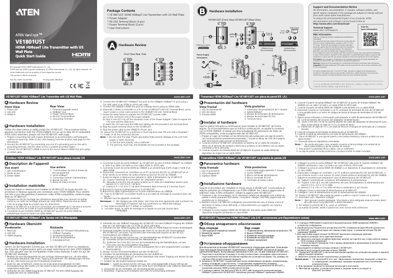 Page 1 de la notice Manuel utilisateur ATen VE1801UST