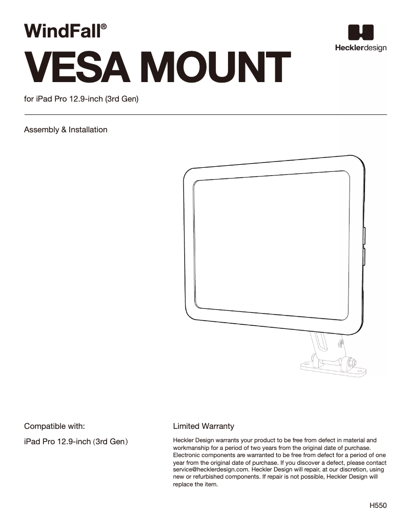 Page n°1 - Manuel utilisateur Heckler Design H550-BG