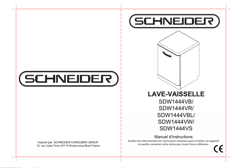 Page n°1 - Manuel utilisateur Schneider SDW1444VB