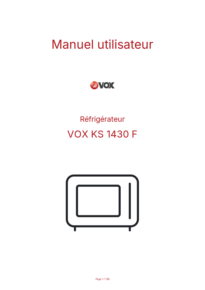 Image de la première page du manuel de l'appareil KS 1430 F