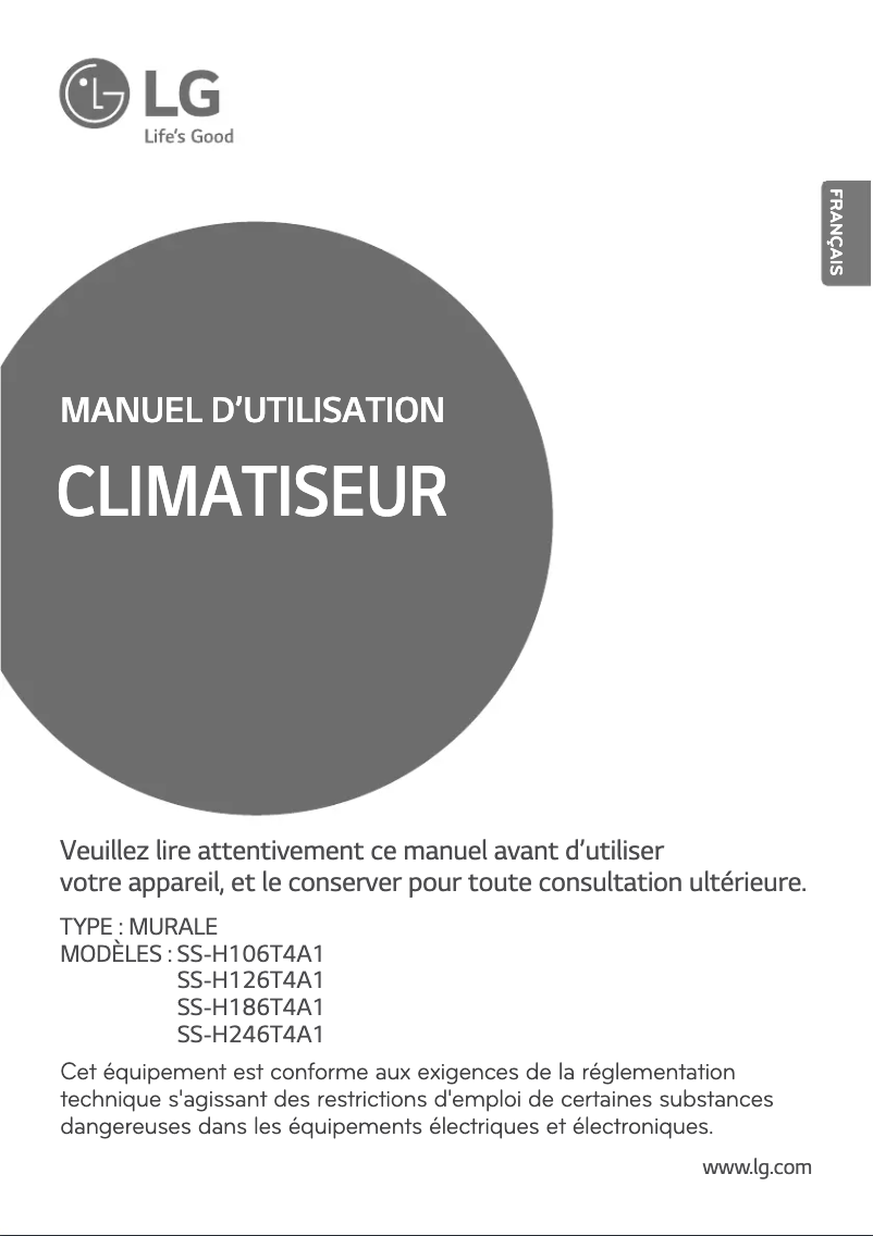 Page 1 de la notice Manuel utilisateur LG SS-UH246T4A1