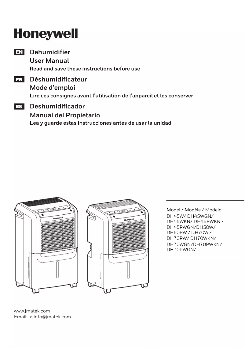 Page 1 de la notice Manuel utilisateur Honeywell DH70W