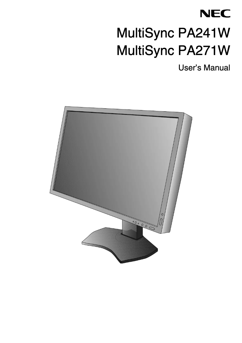 Page 1 de la notice Manuel utilisateur NEC MultiSync PA241W
