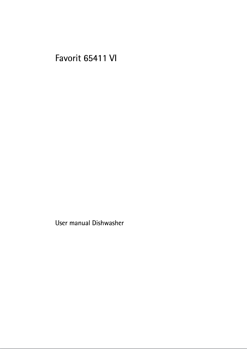 Page n°1 - Manuel utilisateur AEG F 65411 VI