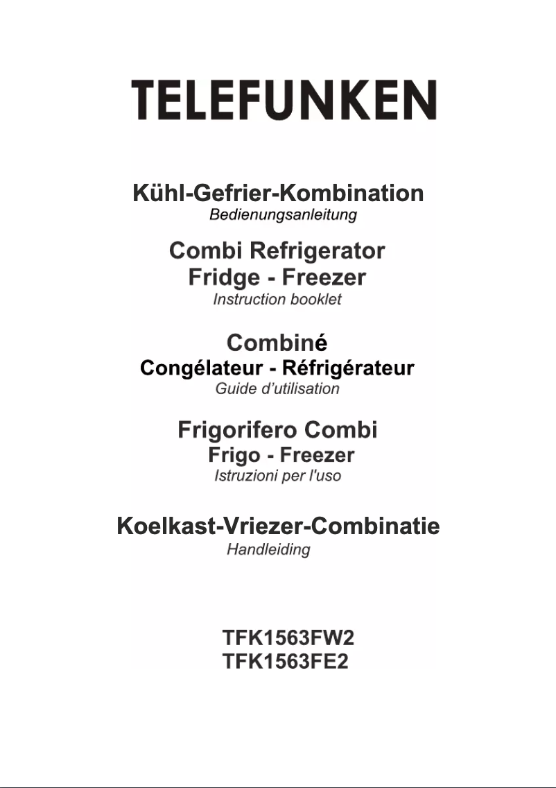 Page 1 de la notice Manuel utilisateur Telefunken TFK1563FE2