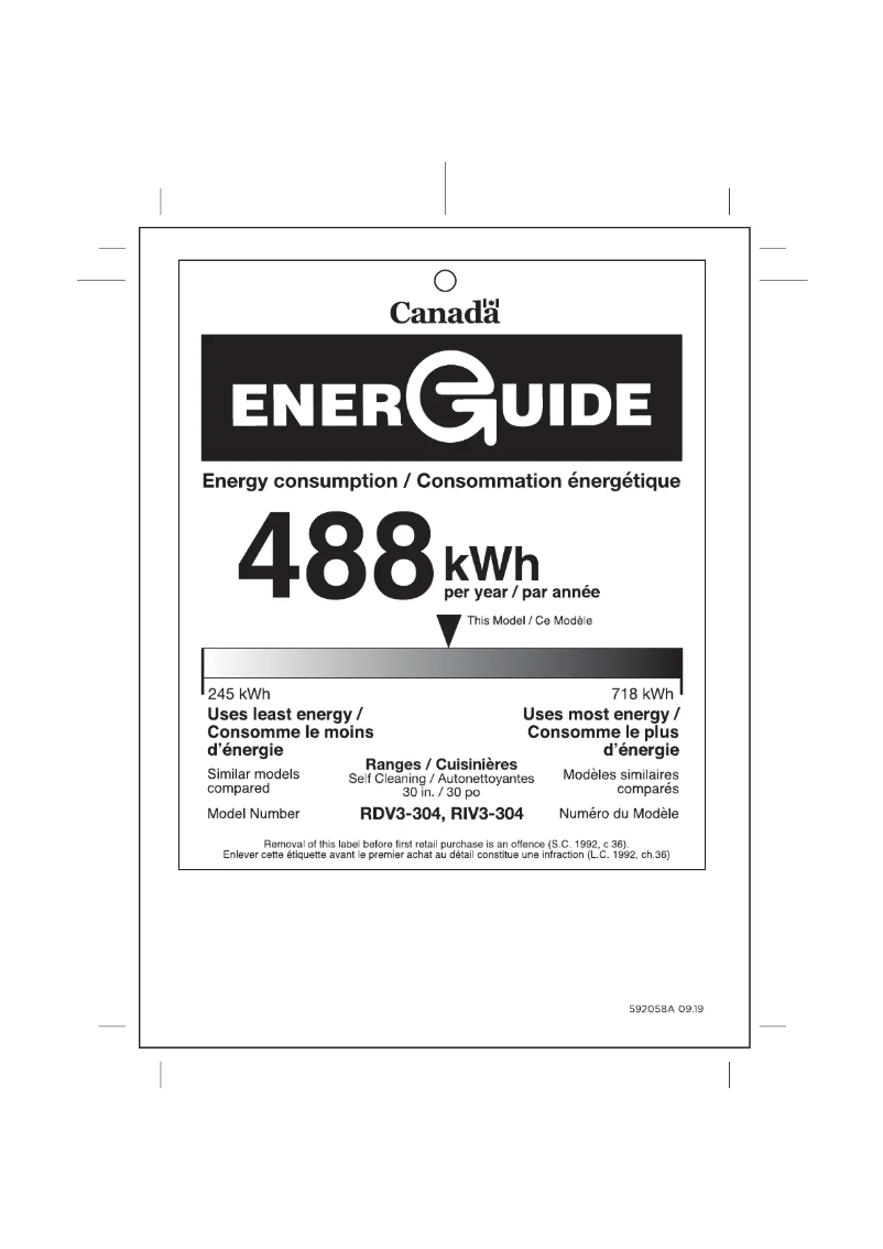 Page n°1 - Label énergétique Fisher & Paykel RDV3-304