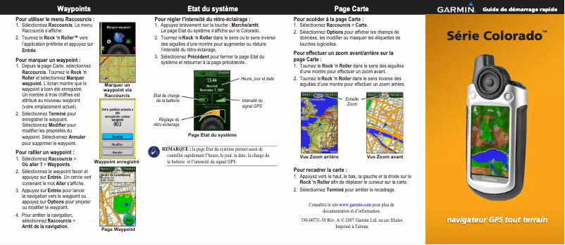 Page 1 de la notice Manuel utilisateur Garmin Colorado 400i