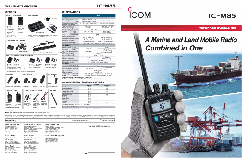Page n°1 - Manuel utilisateur ICOM IC-M85
