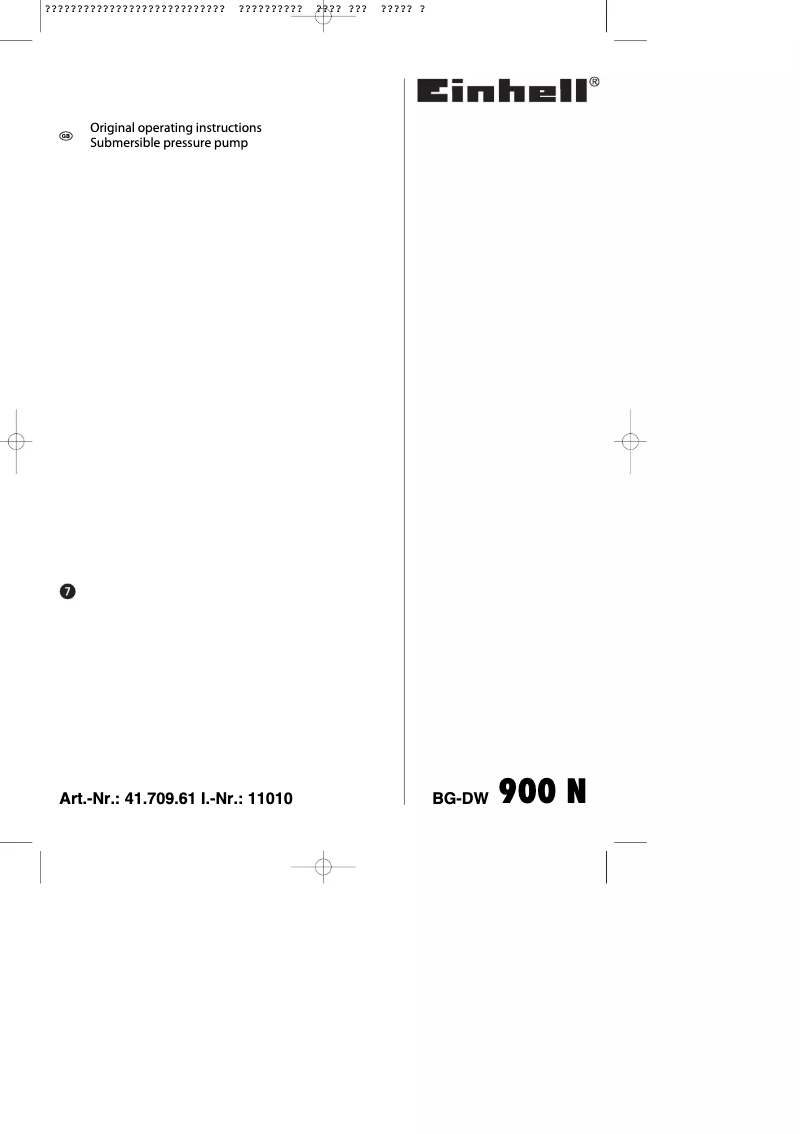 Page n°1 - Manuel utilisateur Einhell BG-DW 900 N