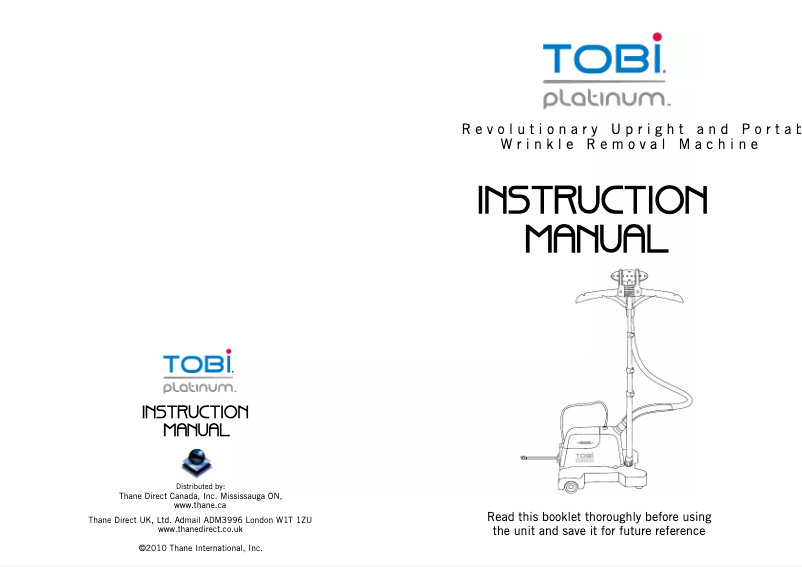 Page n°1 - Manuel utilisateur Tobi Platinum