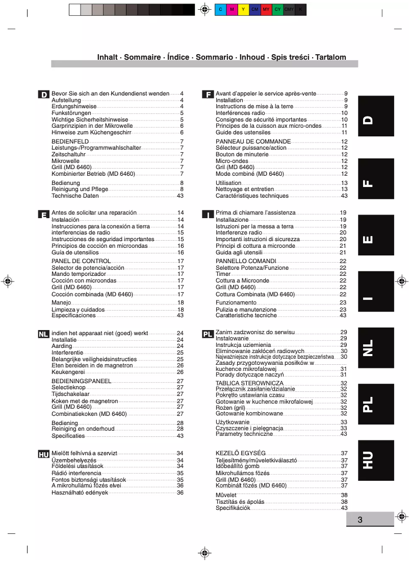 Image de la première page du manuel de l'appareil MM 6460