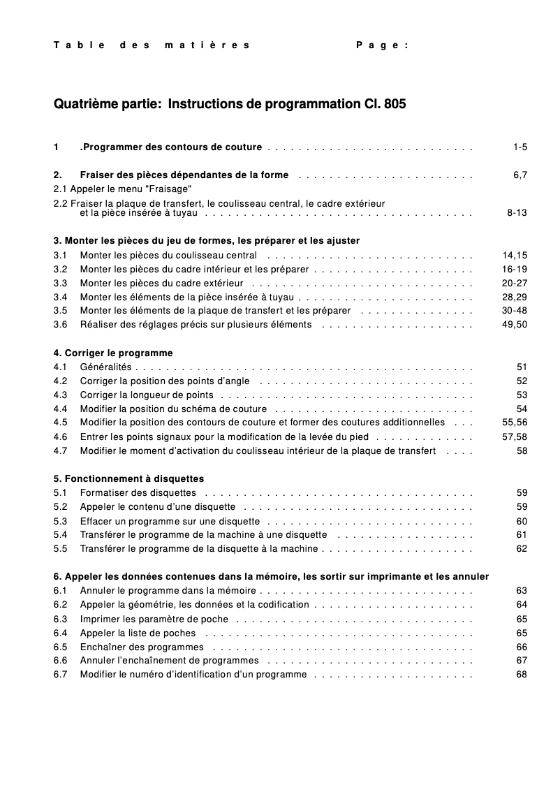 Page 1 de la notice Guide d'installation Dürkopp Adler 805