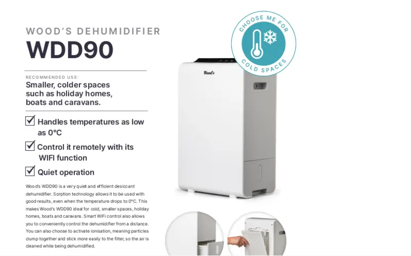 Page 1 de la notice Fiche technique Wood's WDD90