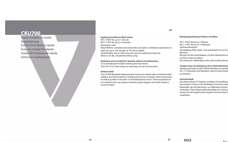 Page n°1 - Manuel utilisateur V7 CKU700