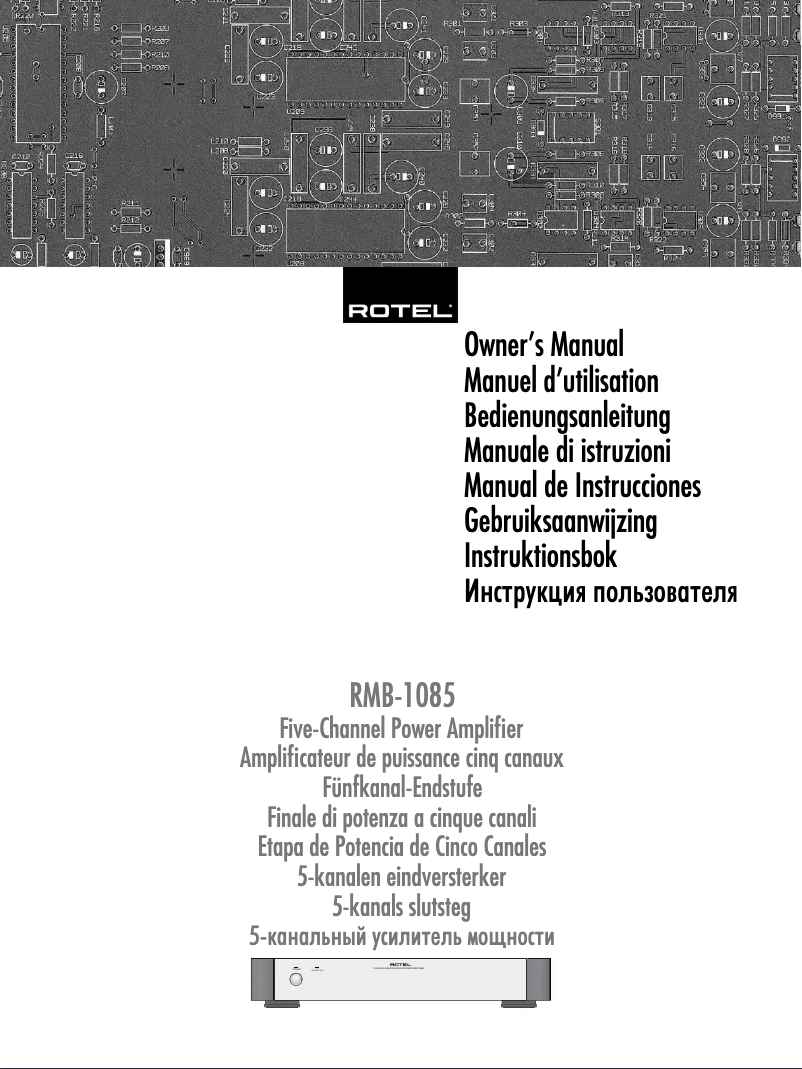 Image de la première page du manuel de l'appareil RMB-1085