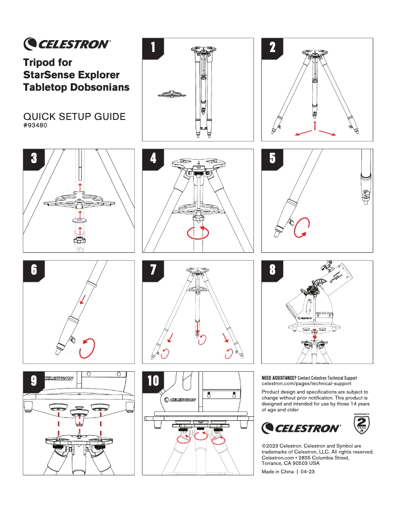 Page n°1 - Guide de démarrage rapide Celestron 93480