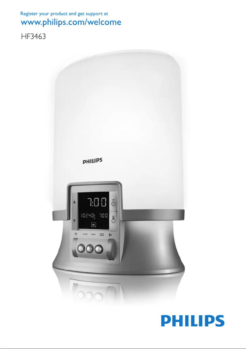 Page 1 de la notice Manuel utilisateur Philips Wake-up Light HF3463