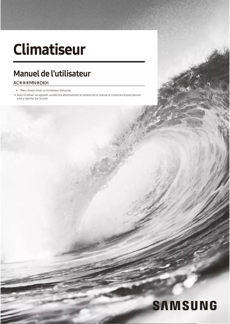 Page 1 de la notice Manuel utilisateur Samsung AC100MN4DKH