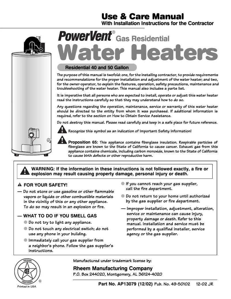 Page 1 de la notice Manuel utilisateur Hotpoint HG50T1PD00
