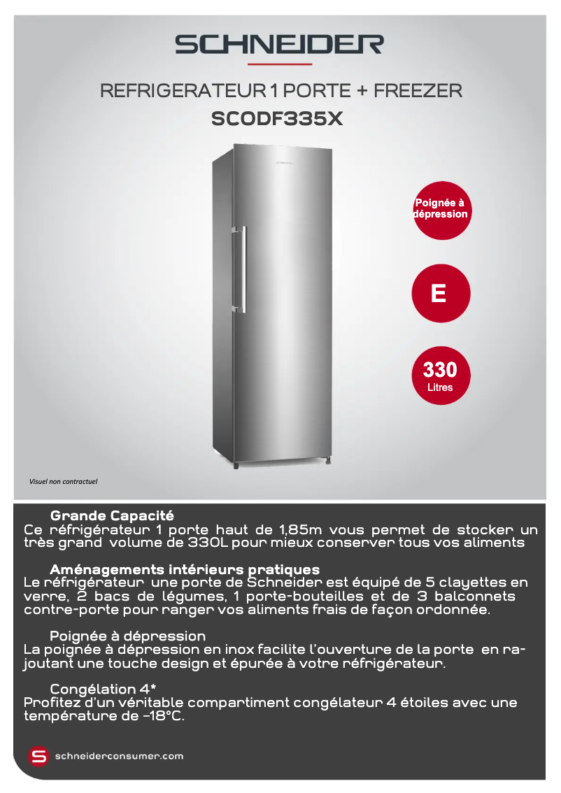 Page 1 de la notice Fiche technique Schneider SCODF335X