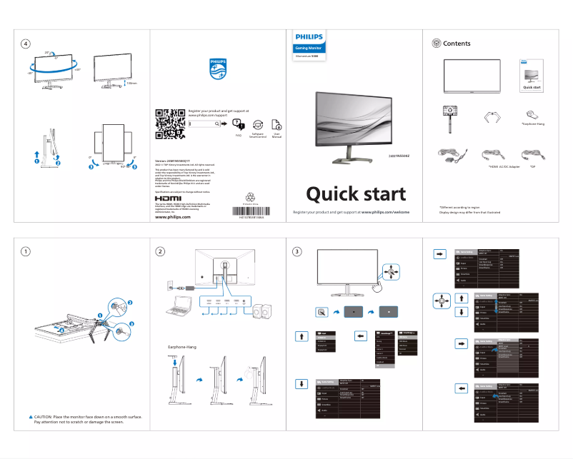 Page n°1 - Guide de démarrage rapide Philips 24M1N5500Z