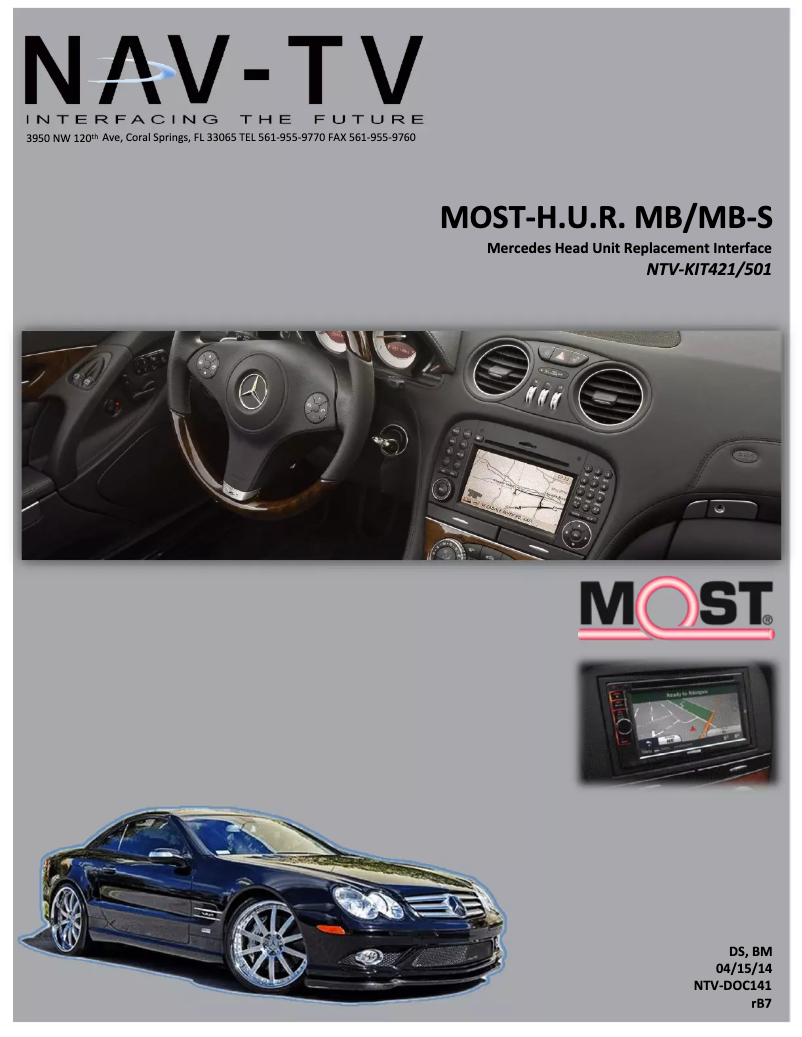 Page 1 de la notice Manuel utilisateur NAV-TV MOST-H.U.R. MB NTV-KIT421