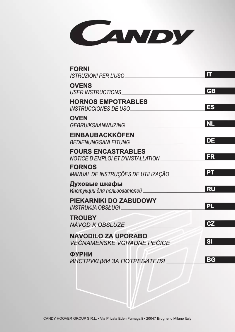 Page n°1 - Manuel utilisateur Candy FPE502-CH630C1