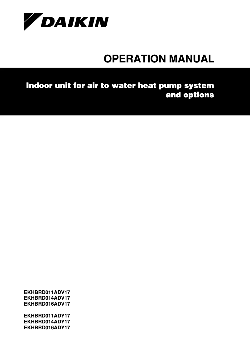 Page n°1 - Manuel utilisateur Daikin EKHBRD014ADY17