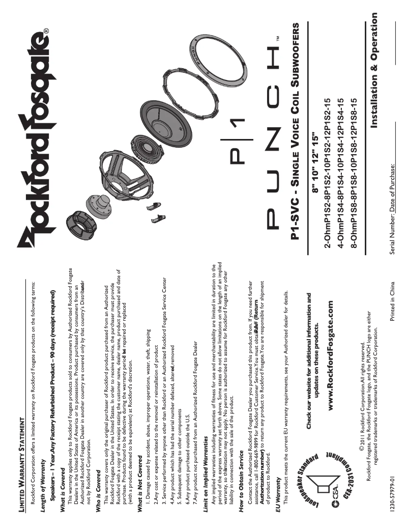 Image de la première page du manuel de l'appareil P1S2-8