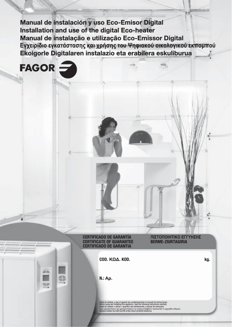 Page n°1 - Manuel utilisateur Fagor REIN-1003IP