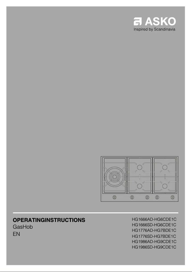 Page n°1 - Manuel utilisateur Asko HG1666AD