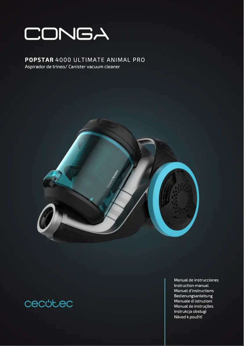 Page 1 de la notice Manuel utilisateur Cecotec Conga PopStar 4000 Ultimate Animal Pro
