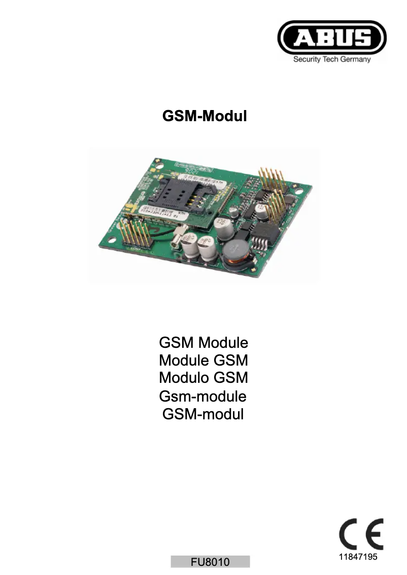 Page 1 de la notice Manuel utilisateur Abus FU8010-V2