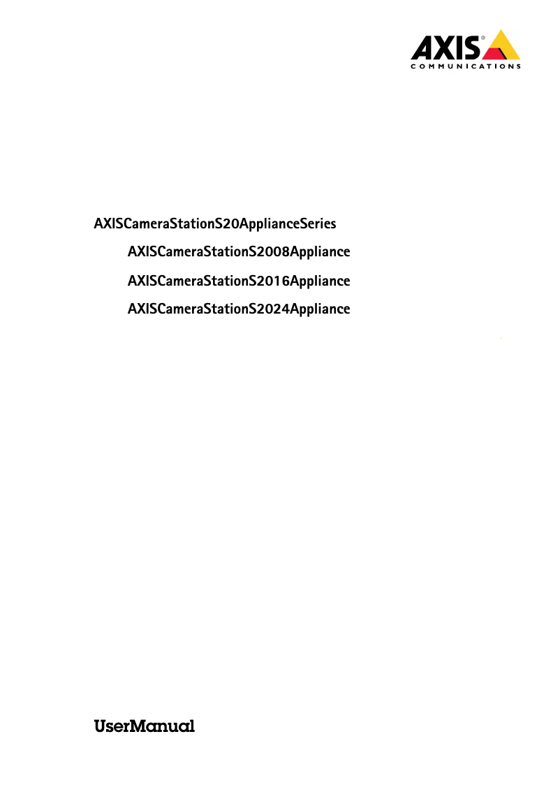 Page 1 de la notice Manuel utilisateur Axis S2016