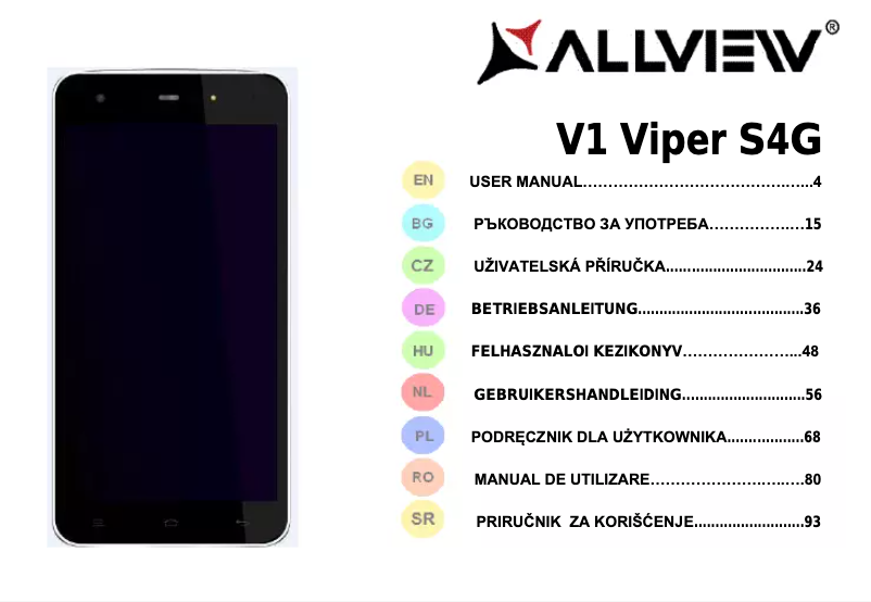 Page 1 de la notice Manuel utilisateur Allview V1 Viper S4G