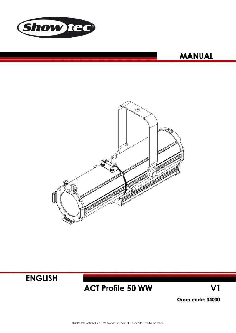 Page 1 de la notice Manuel utilisateur Showtec ACT Profile 50 WW