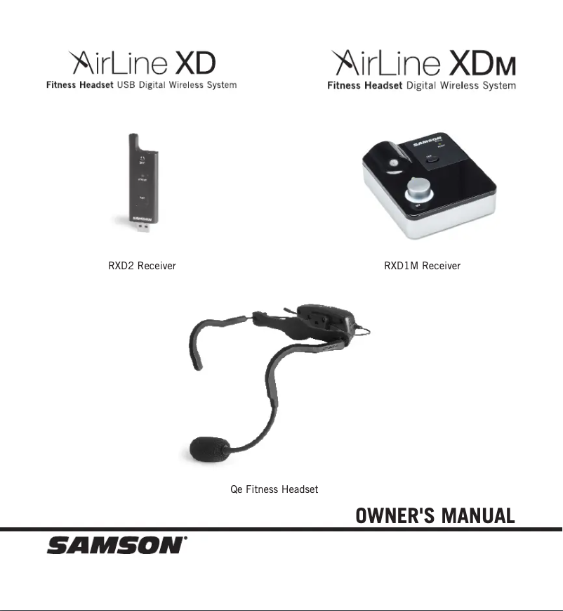 Page 1 de la notice Manuel utilisateur Samson AirLine XDm