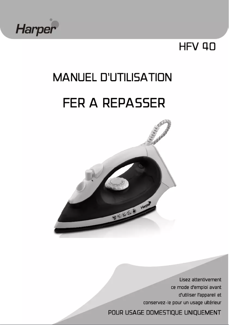 Page 1 de la notice Manuel utilisateur Harper HFV40