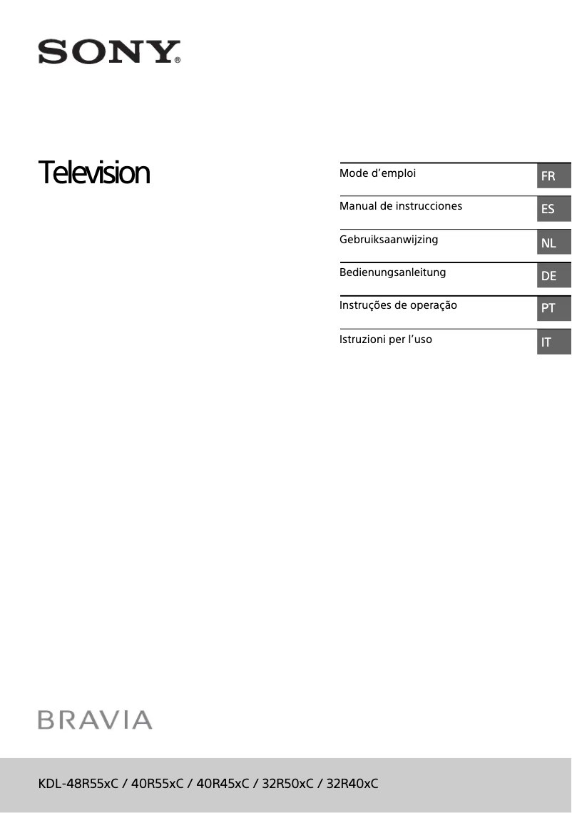 Page 1 de la notice Manuel utilisateur Sony Bravia KDL-40R555C