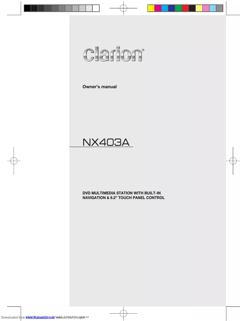 Image de la première page du manuel de l'appareil NX403A