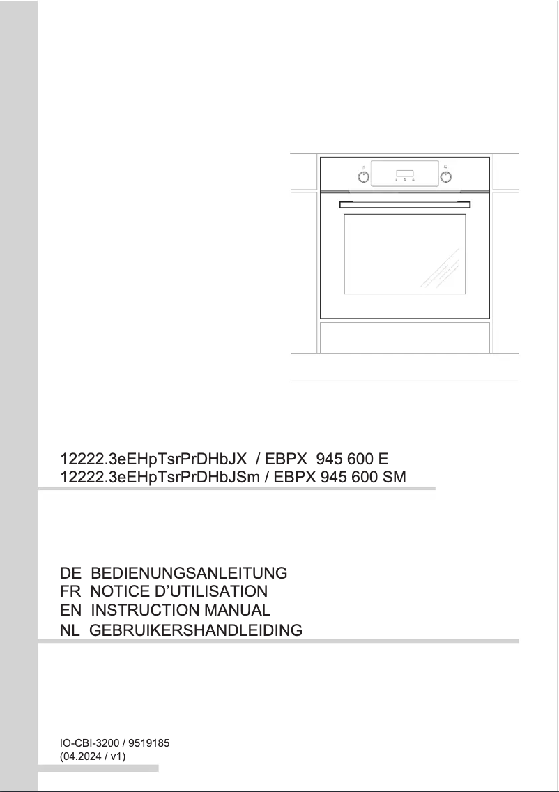 Page 1 de la notice Manuel utilisateur Amica EBPX 945 600 E