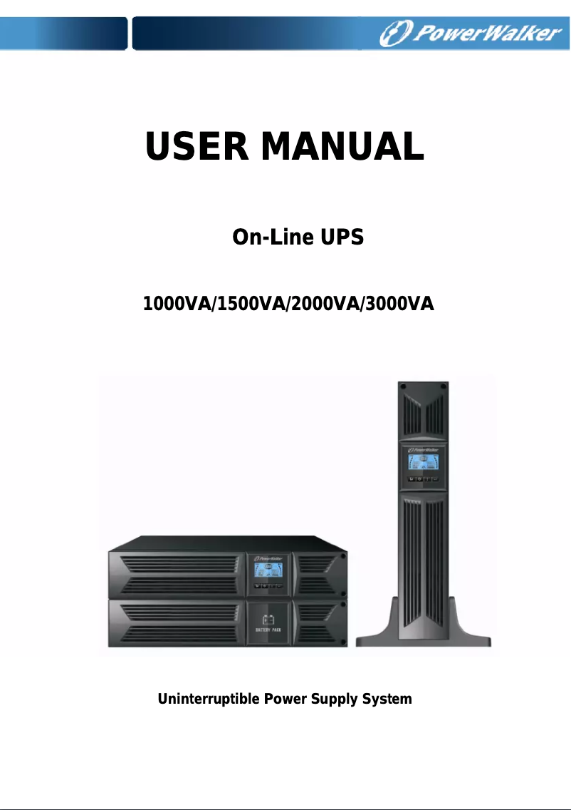 Page 1 de la notice Manuel utilisateur BlueWalker PowerWalker VFI 1000RT LCD