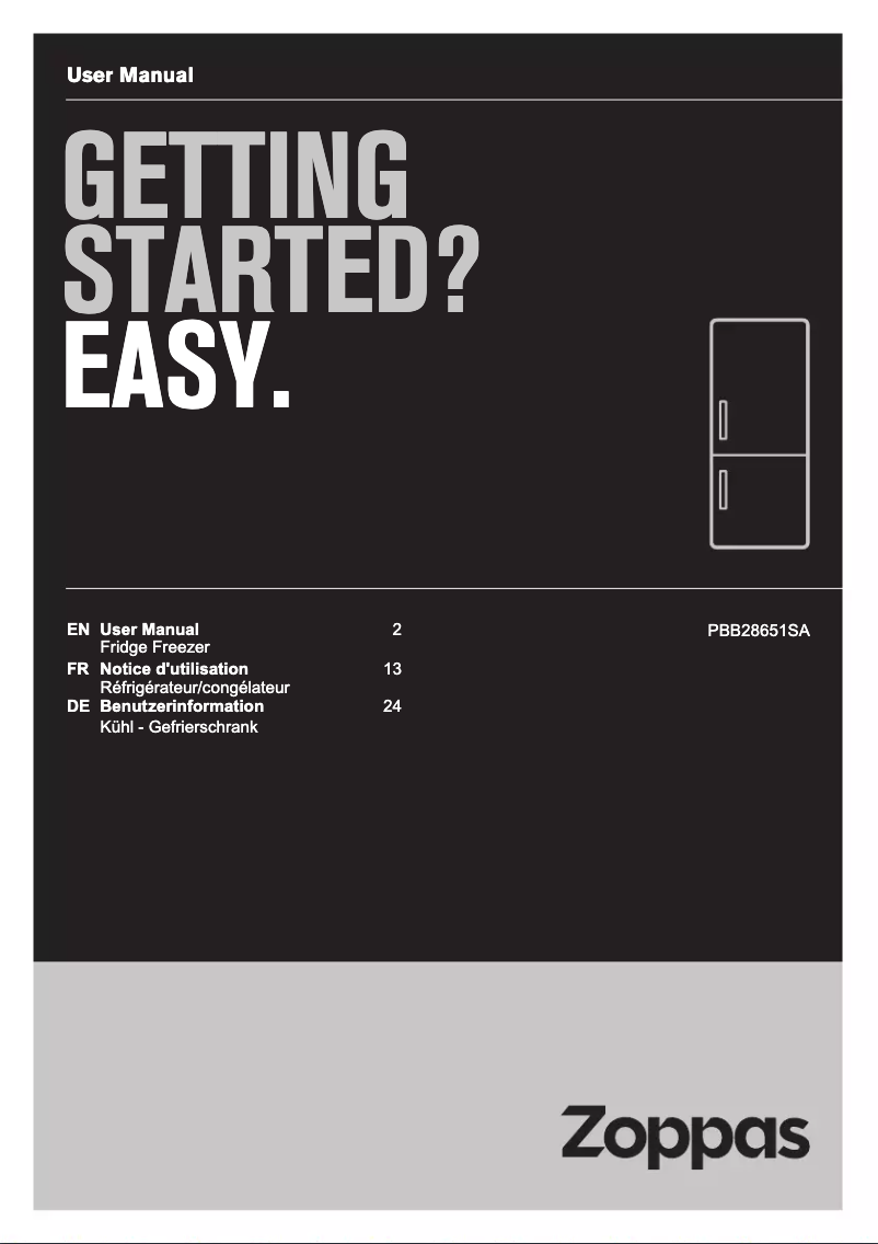 Image de la première page du manuel de l'appareil PBB28651SA