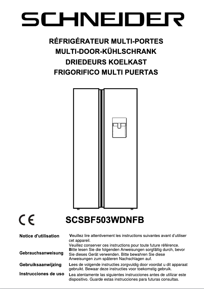 Image de la première page du manuel de l'appareil SCSBF503WDNFB