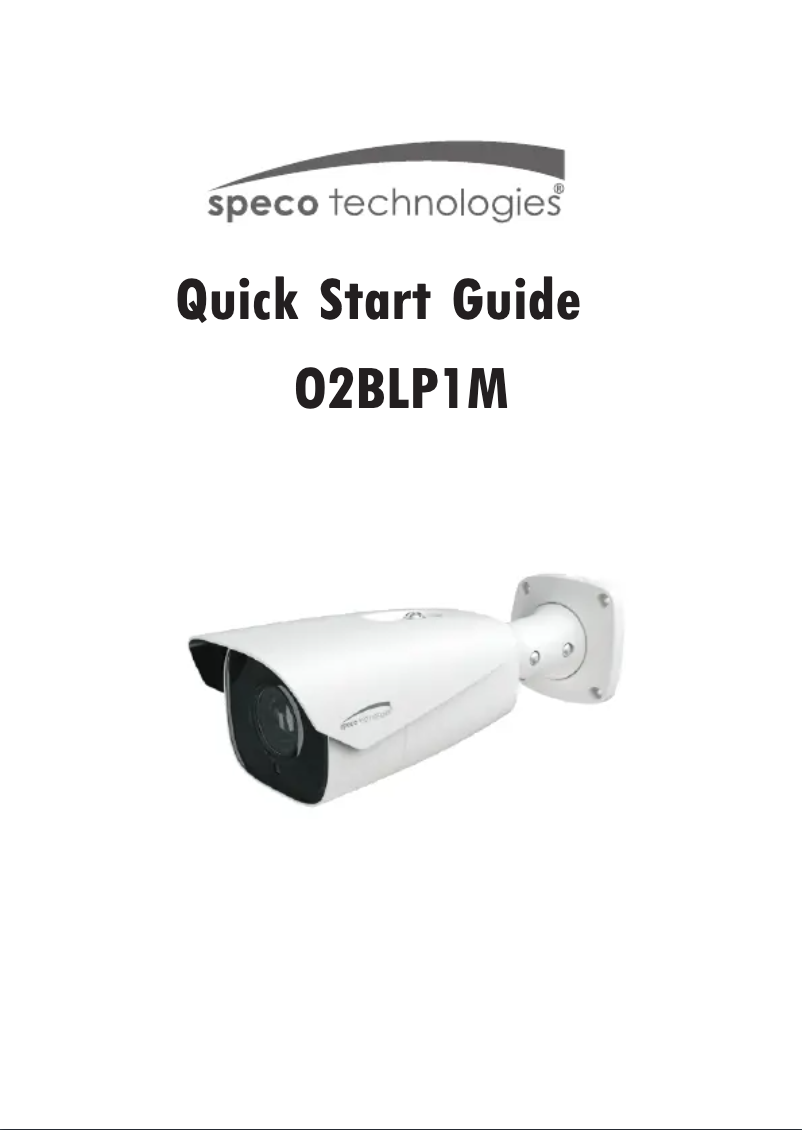 Page 1 de la notice Guide de démarrage rapide Speco Technologies O2BLP1M