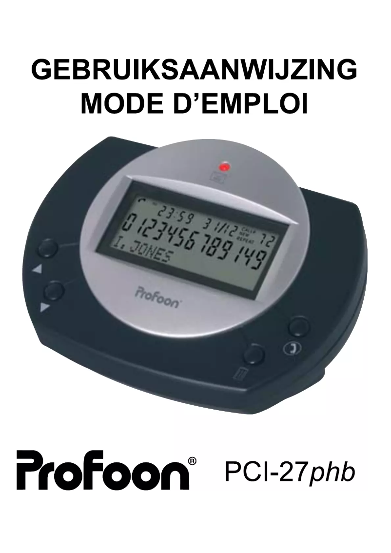 Image de la première page du manuel de l'appareil PCI-27 PHB