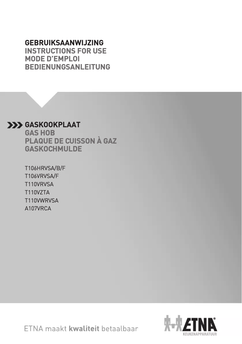 Page 1 de la notice Manuel utilisateur Etna T106VRVSA