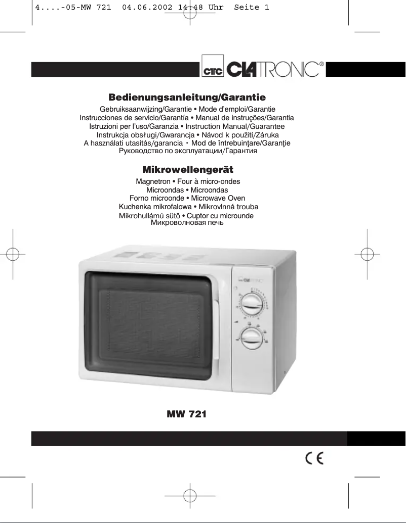 Image de la première page du manuel de l'appareil MW 721